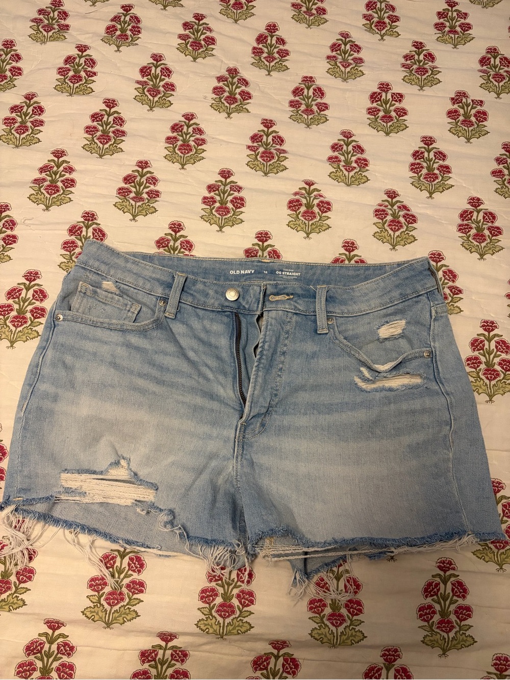 Old Navy Light Blue Distressed Denim Shorts